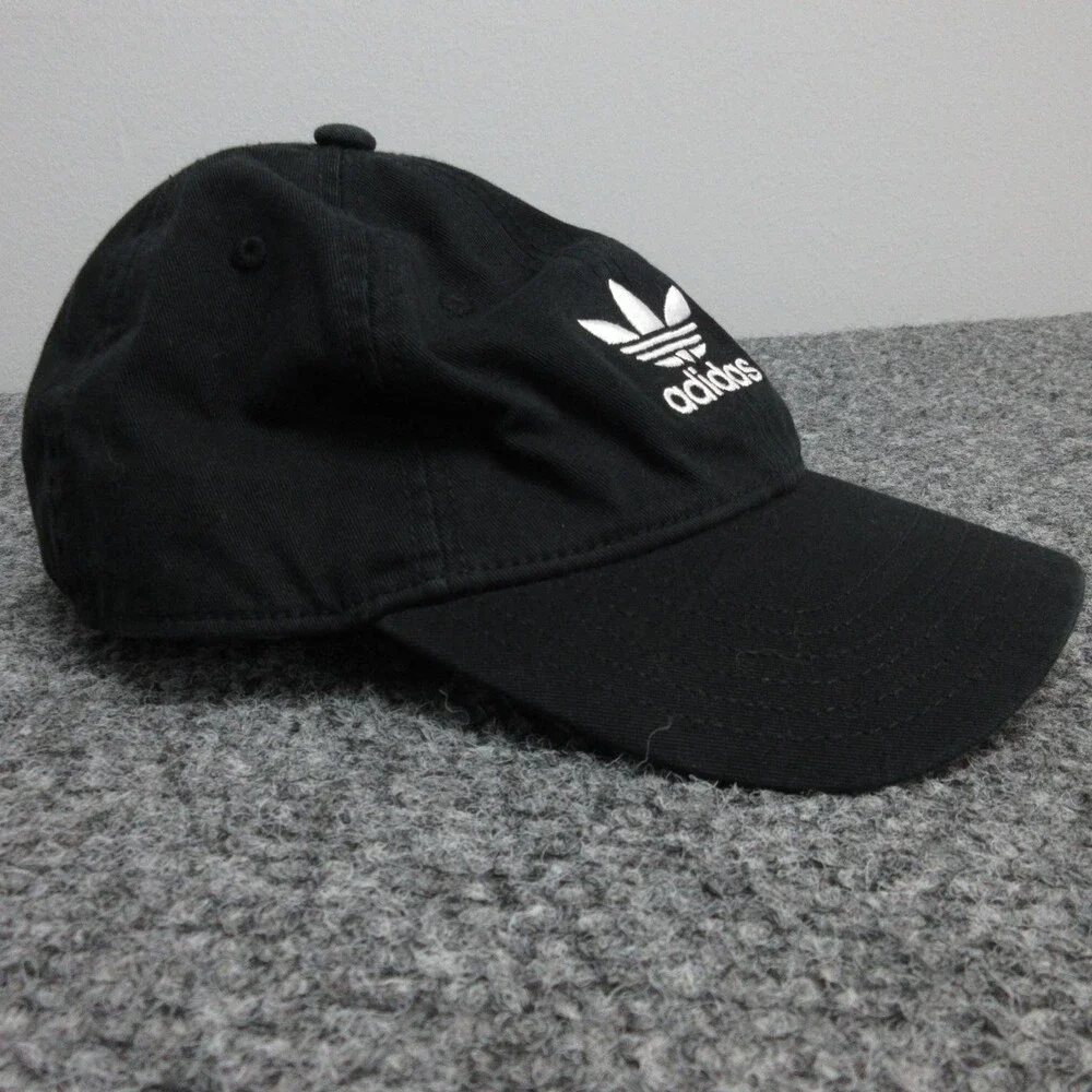 Adidas Originals Hat Cap Strap Back Black Trefoil Dad Cap One Size Mens Cotton